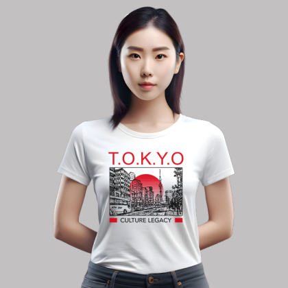 Woman's  T-shirt -Tokyo culture