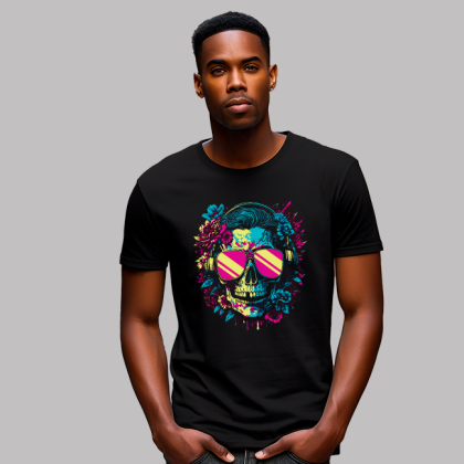 Man's T-Shirt -Collorfull skull